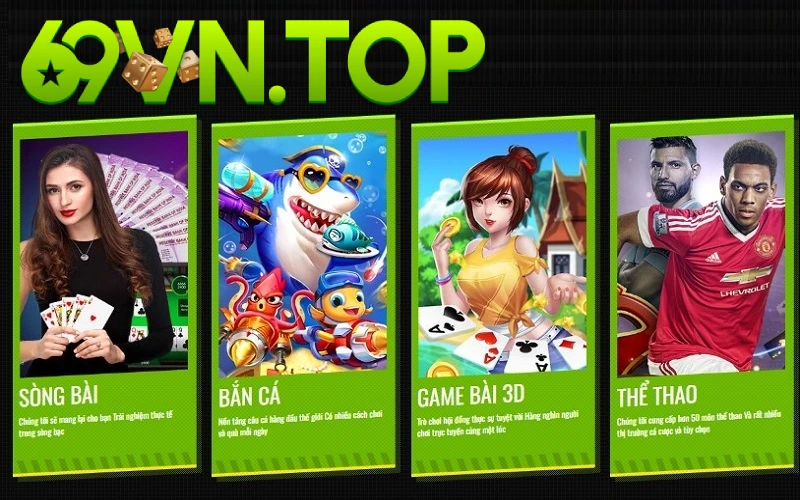 69VN cung cấp nhiều thể loại game với 3000 tùy chọn