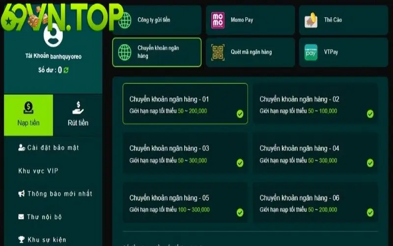 Hướng dẫn xử lý nếu bạn thực hiện giao dịch nạp tiền 69vn không thành công 