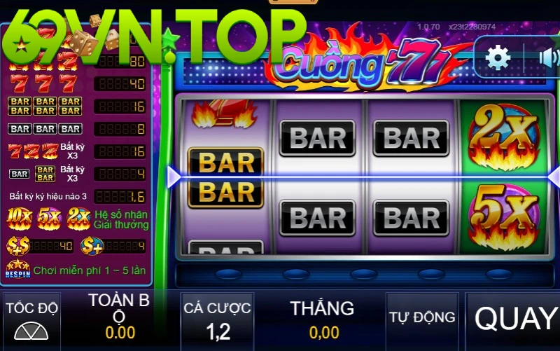 Cuồng 777 là tựa game nổ hũ cực kỳ cuốn hút đến từ sảnh TP gaming